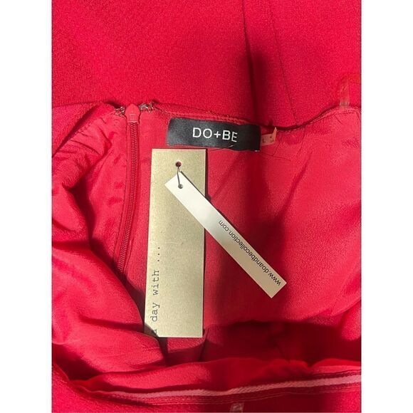 Do + Be NWT Red Strapless Ruffled Frilly Peplum Blouse Size Large - Picture 4 of 4